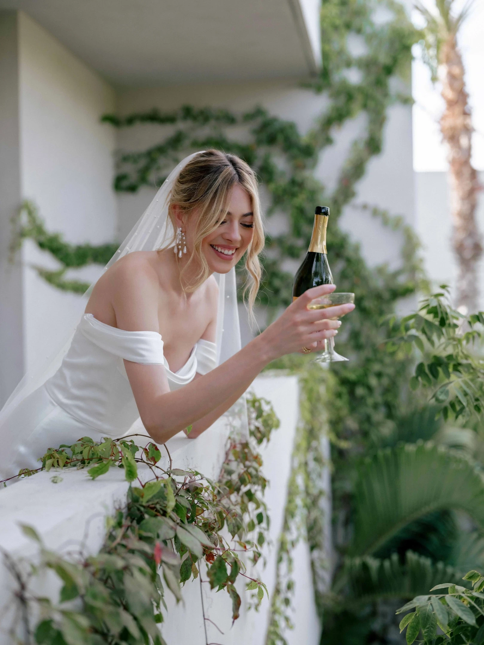 Model wearing a wedding dress by Wtoo by Watters