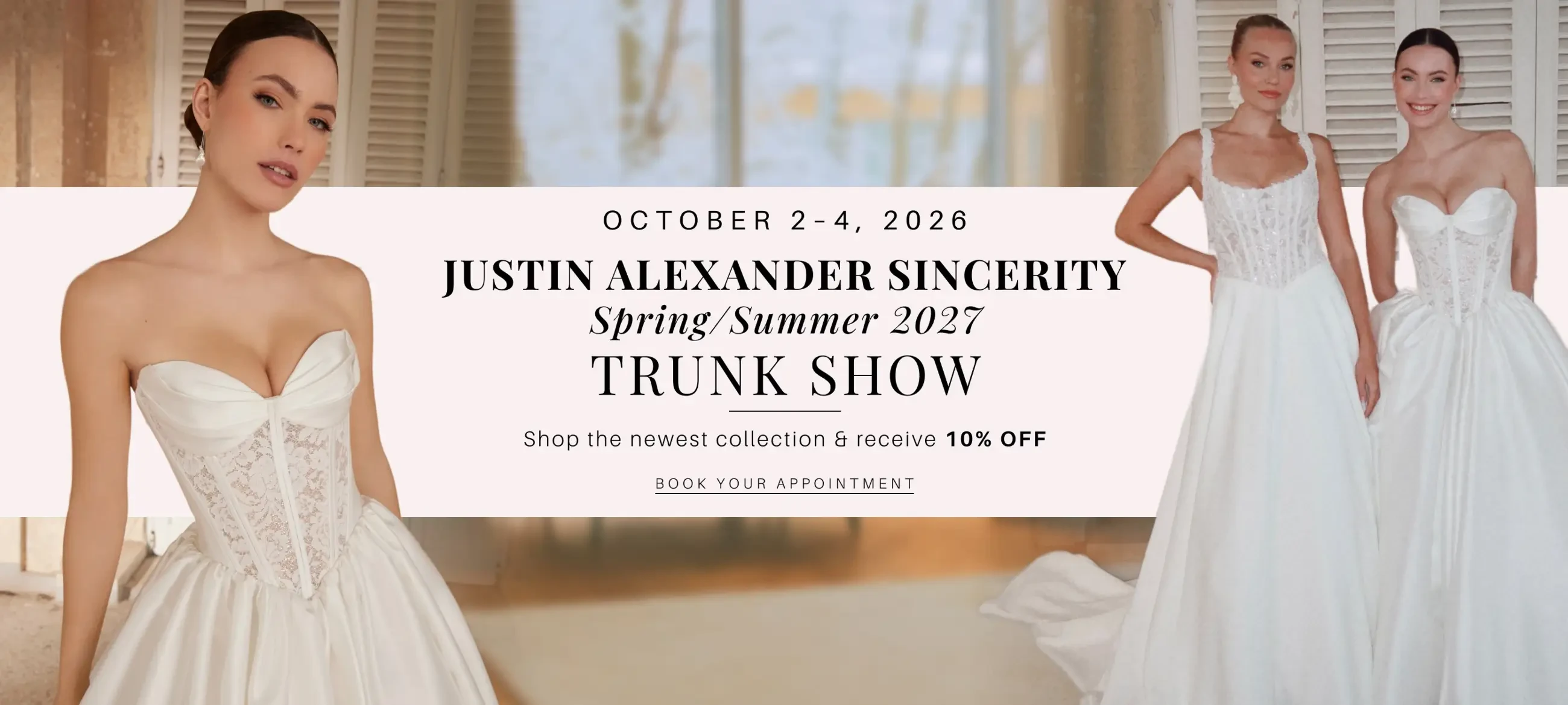 Justin Alexander Sincerity Trunk Show Desktop Banner